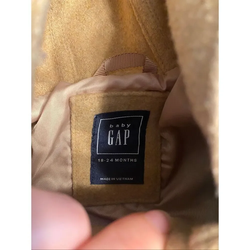 Baby GAP 18-24 months wool coat jacket tan pea coat girls